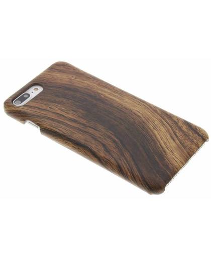Donkerbruin hout design hardcase hoesje iPhone 8 Plus / 7 Plus