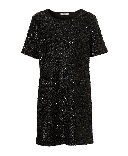 jurk met pailletten en glitter details