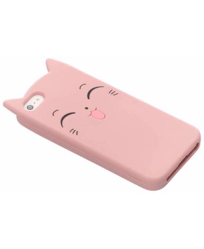 Roze kitten siliconen hoesje voor de iPhone 5 / 5s / SE