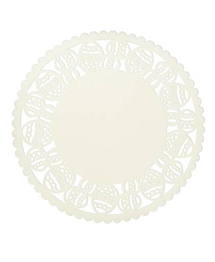 Clayre & eef placemat ø 35 cm - wit - stof