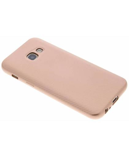 Rosé Goud Carbon siliconen hoesje voor de Samsung Galaxy A3 (2017)