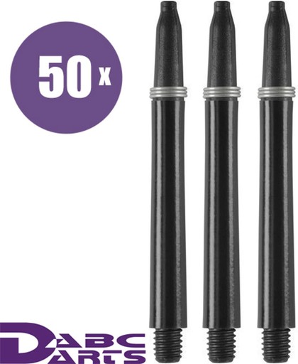 ABC Darts kunststof darts shafts zwart 50 sets medium dartshafts
