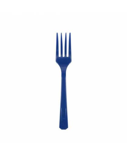 Donkerblauwe vorken plastic 10 stuks