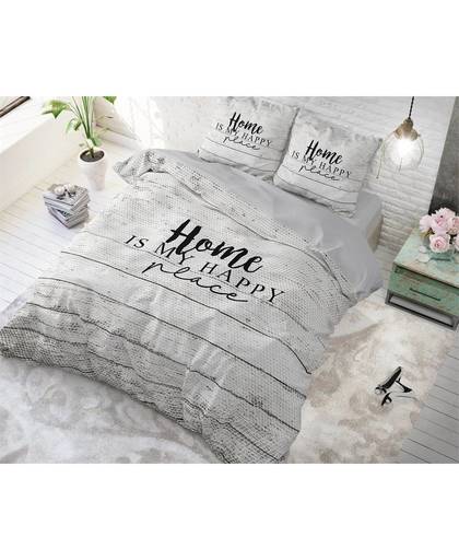 Sleeptime home is happy taupe - dekbedovertrek: lits jumeaux (240 cm)