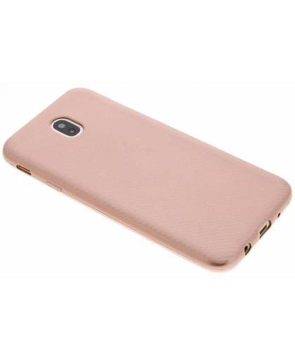 Rosé Goud carbon siliconen hoesje voor de Samsung Galaxy J7 (2017)