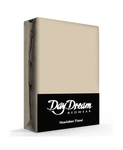 Flanellen Hoeslaken Taupe Day Dream-160 x 200 cm