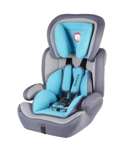 Lionelo Levi Plus Autostoel 9-36 Kg - Baby Blue/Grijs met extra vulling en inclusief een auto opbergmap en zonwering