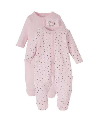 newborn pyjama met hartjes - set van 2
