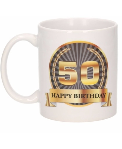 Luxe verjaardag mok / beker 50 jaar