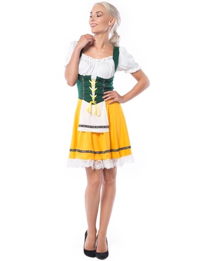 Tiroler Jurkje – Dirndl Kim - Oktoberfest kleding voor dames – Dirndl jurkje maat S – Verkleedkleding voor dames kleur geel
