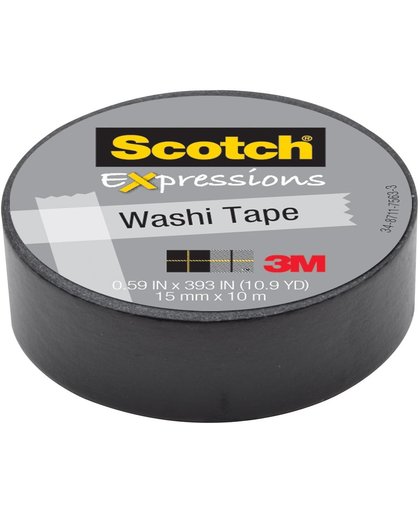 15x Scotch Expressions washi tape, 15mmx10 m, zwart