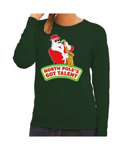 Foute kersttrui / sweater dames - groen - North Poles Got Talent XL (42)