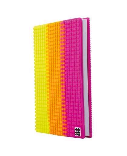PIXIE CREW dagboek met siliconen paneel A5 geel/oranje/roze