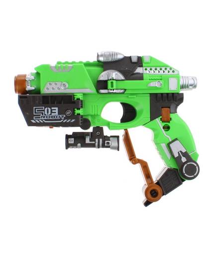 Toi-Toys pistool Toy Gun met foam kogels 18 cm groen