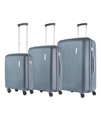 TravelZ - Vertical - Oersterke Grote 3-delige Kofferset - Koffers met TSA slot - Volledig gevoerd - Grijs