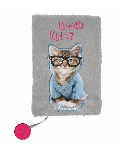 Rachael Hale Clever Kitty - Pluche dagboek - A5 - zonder slot - Grijs