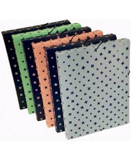 Bronyl elastobox met elastosluiting voor ft A4, uit PP, rug van 2,5 cm, geassorteerde pastel kleuren