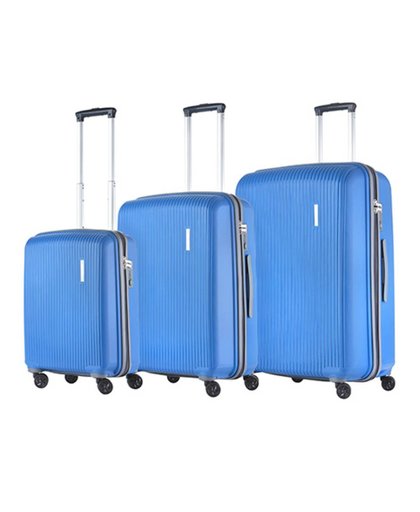 TravelZ - Vertical - Oersterke Grote 3-delige Kofferset - Koffers met TSA slot - Volledig gevoerd - Blauw