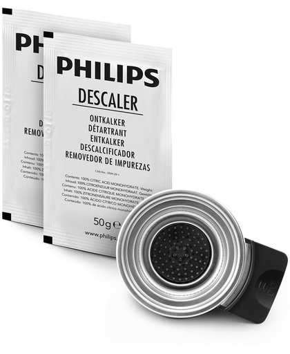 Philips Senseo CA6515/02 - Padhouder 2 kopjes + 2 stuks ontkalker