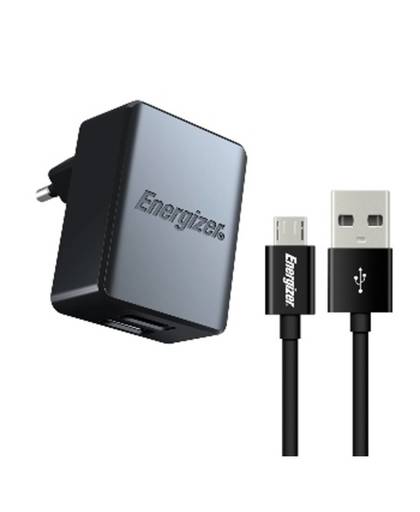 Energizer universele oplader 2 USB-poort 3.4A USB-kabel zwart