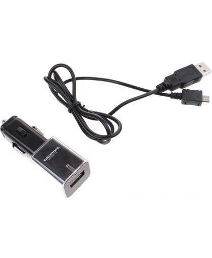 Grundig autolader mini-USB 12/24 Volt 1 Ampère zwart