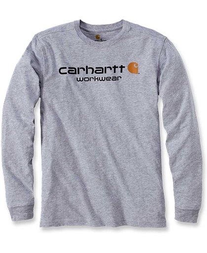 Carhartt Core Logo Heather Grey Long Sleeve T-Shirt Heren