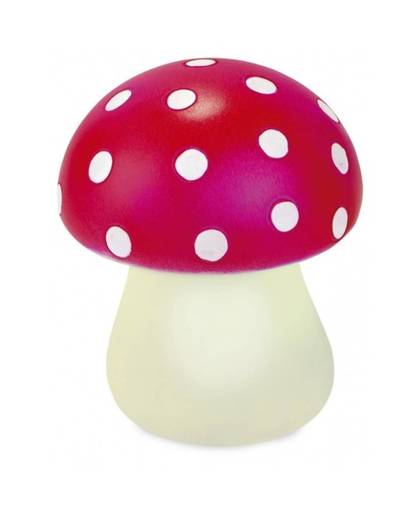 Moses nachtlampje paddenstoel 8,5 cm rood/wit