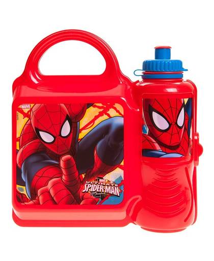 Kamparo lunchset Spider-Man broodtrommel en beker rood