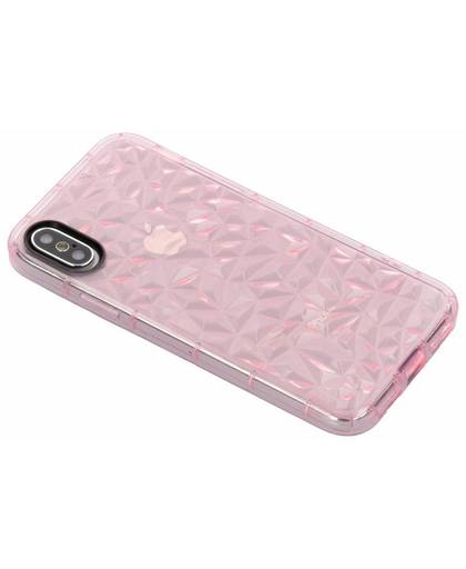 Roze geometric style siliconen case voor de iPhone X