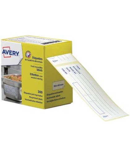 Avery etiketten voor voedselcodering, ft 98 x 40 mm, 1 rol met 300 afscheurbare etiketten in dispenser