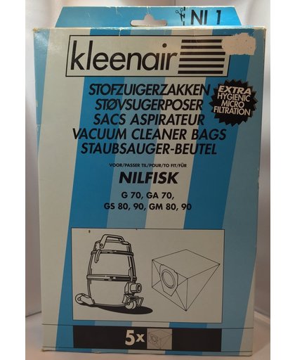 Kleenair stofzuiger zak papier met extra micro filtration - Nilfisk stofzuigerzakken