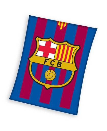 FC Barcelona fleece-deken 110 x 140 cm blauw/rood
