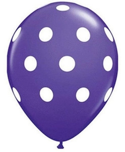 Voordeelpak 100 stuks Donkerblauw ballon met witte stippen 30 cm hoge kwaliteit