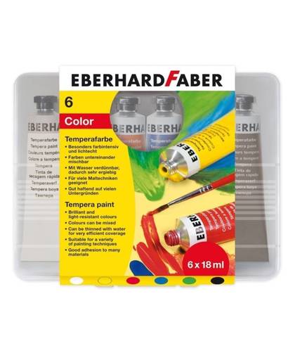 plakkaatverf Eberhard Faber 6 kleuren tube 18 ml