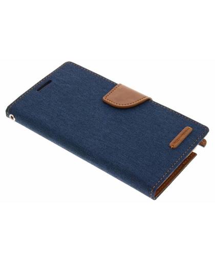 Blauwe Canvas Diary Case voor de Samsung Galaxy Note 3