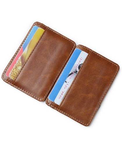 Magic Wallet - Creditcard Houder - Portemonee - PU-Leder - Bruin