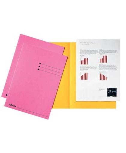 Esselte dossiermap roze, karton van 180 g/m², pak van 100 stuks