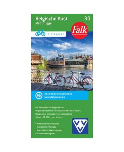 Belgische kust met Brugge - Falkplan fietskaart