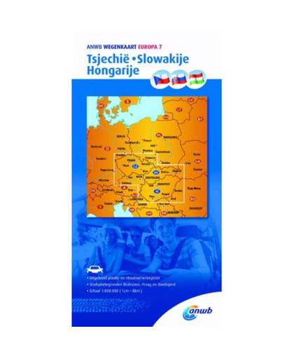 Tsjechië-Slowakije-Hongarije - ANWB wegenkaart
