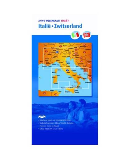 Italië 1 Italië/Zwitserland - ANWB wegenkaart