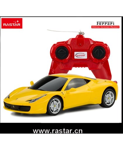 Rastar Bestuurbare auto Ferrari 458 Italia Geel - Schaal 1/24 - Bestuurbare Auto