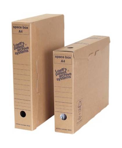 Loeff's archiefdoos Space box, ft 320 x 240 x 60 mm, bruin, pak van 8 stuks