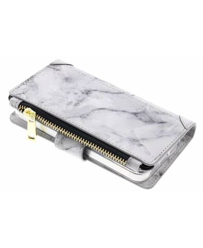 Grijze marmer design luxe portemonnee hoes voor de iPhone 5 / 5s / SE