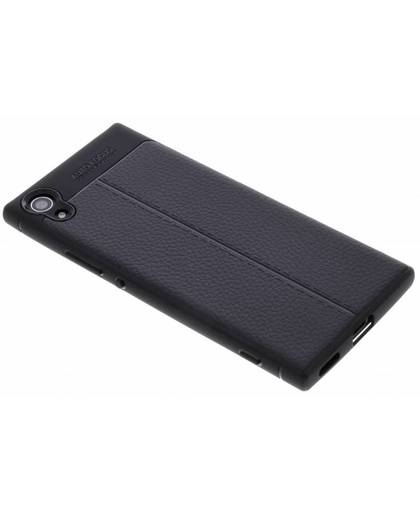Zwarte Lederen siliconen case voor de Sony Xperia XA1