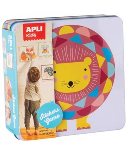 Apli Kids stickerspel in metalen doos, leeuw