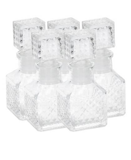 Set van 5 Shotglaasjes karaf - 55 ml - borrelglaasjes van glas
