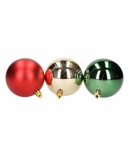 12x Kerstboom decoratie - kerstballen mix rood/groen 7 cm