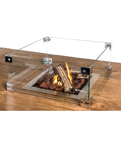 Happy Cocooning Glazen Ombouw Cocoon Table Inbouwbrander - Vierkant 40 X 40 X 17 Cm