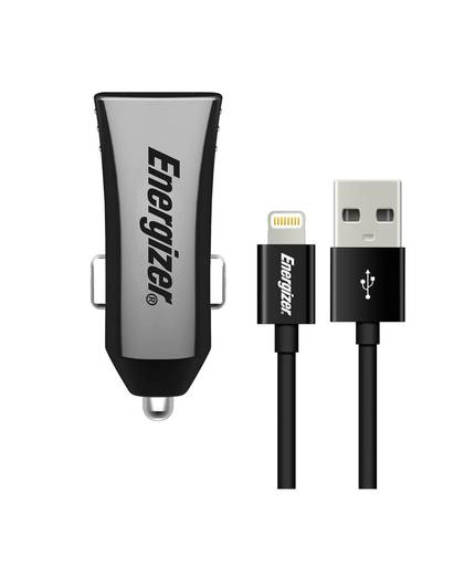 Energizer autolader dual USB 12/24V 2,4A met Micro-USB zwart