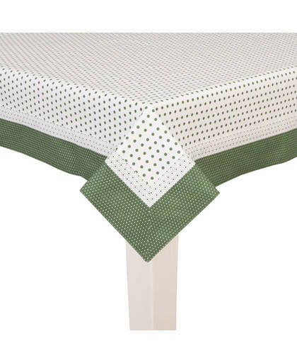 Clayre & eef tafelkleed 100x100 cm - groen, brons - katoen, 100% katoen
